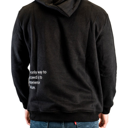 A BackwardsNYC Ultimate Comfort and Style: Premium Fabric Hoodie for Men/Women. White on Black, Center Chest